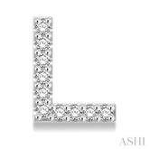1/10 Ctw Initial 'L' Round Cut Diamond Earrings in 10K White Gold